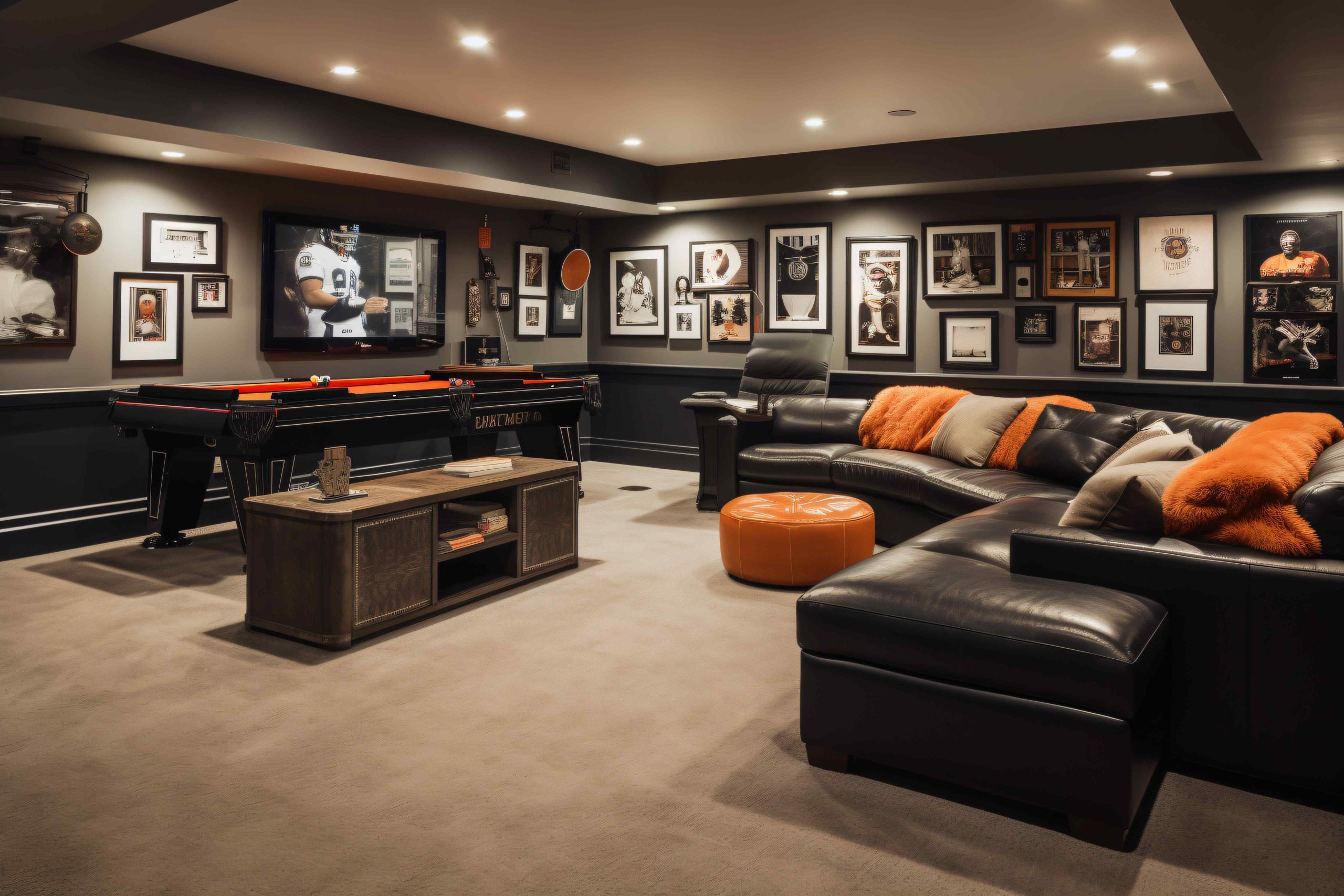 Platinum Construction basement renovation man cave